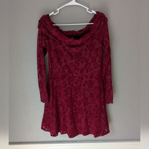 Wild Fable Long Sleeve Mini Dress Velvet Flowers M